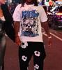 American High Street Hip Hop Summer Men's Cotton T-shirt Retro Y2k Printing Loose Short-sleeved Couple Top Men's Tee
