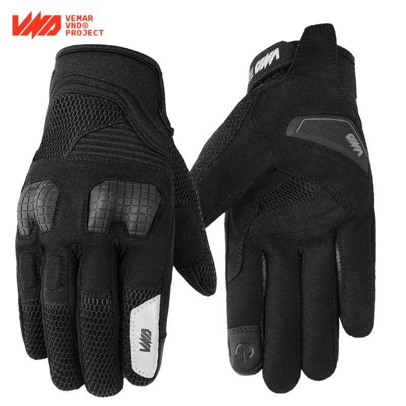 Spring Summer Motorcycle Gloves Breathable Full Finger Bicycle Cycling Mountain MX Gloves Scooter Urban Motorcycle Riding Gloves S чёрный