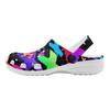White EVA Clogs with Moon Star Print, Lightweight Slip On Garden Shoes, Breathable Beach Sandals, Indoor Outdoor Slippers for Men Women