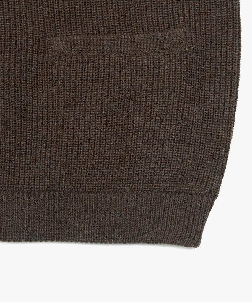 Toffee Oversized Round Neck Knit Cardigan (Brown)