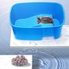 Stable Reptile Feeding Box with Basking Platform High Transparency Turtle Breeding Box with Rest Diving Crawling Incubation Area Aquarium Supplies