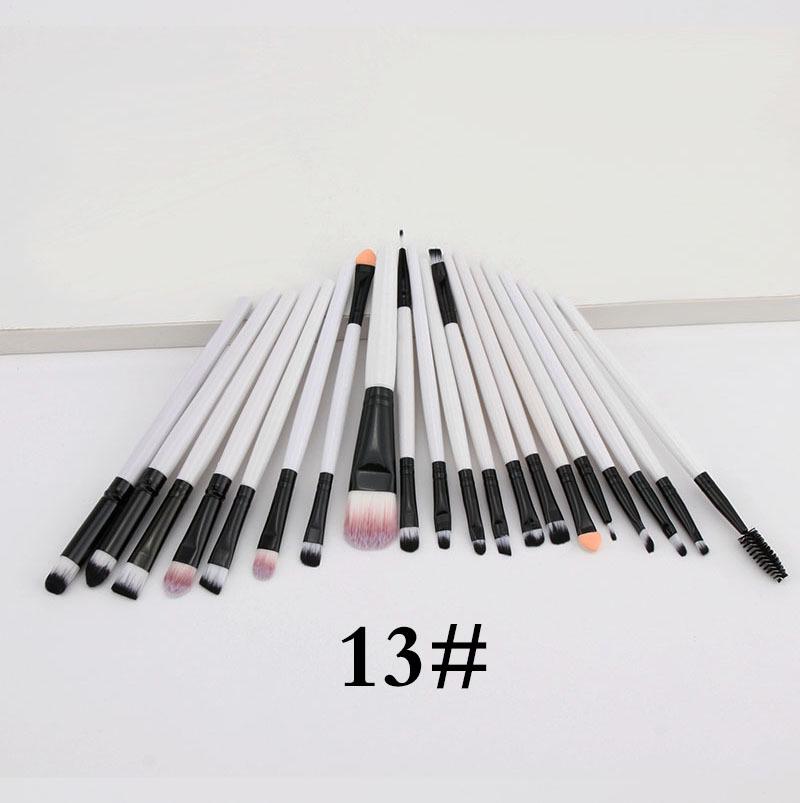 20-Piece Eye Makeup Brush Set: Includes Eyebrow, Foundation, Eyeshadow, Lip, and Contour Brushes.
