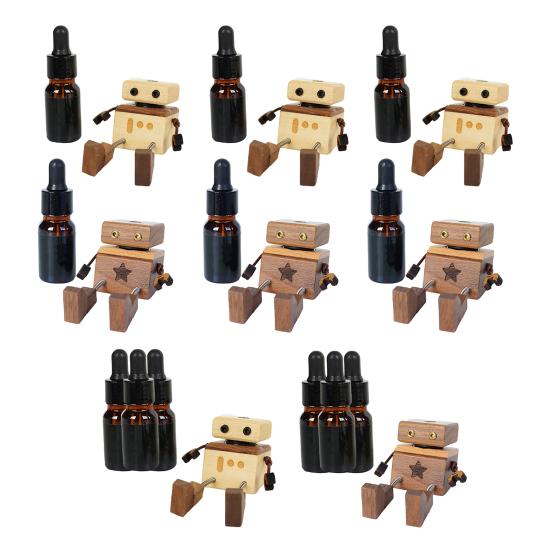 Car Aromatherapy with Essential Oil Easy to Install Man Figurine Handmade Shaking Feet Wooden Car Dashboard Decoration