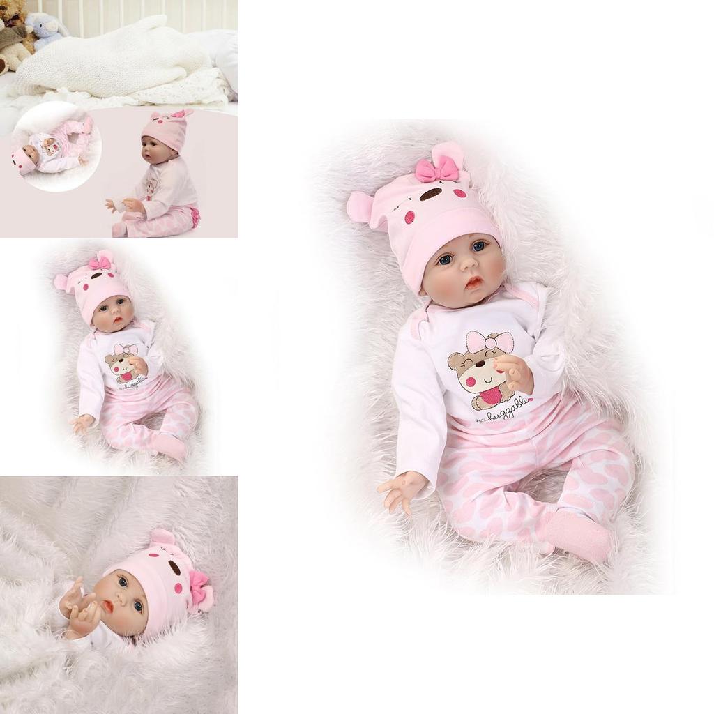 Realistic 16" Soft Silicone Reborn Doll With Handmade Details And Lifelike Blue Eyes