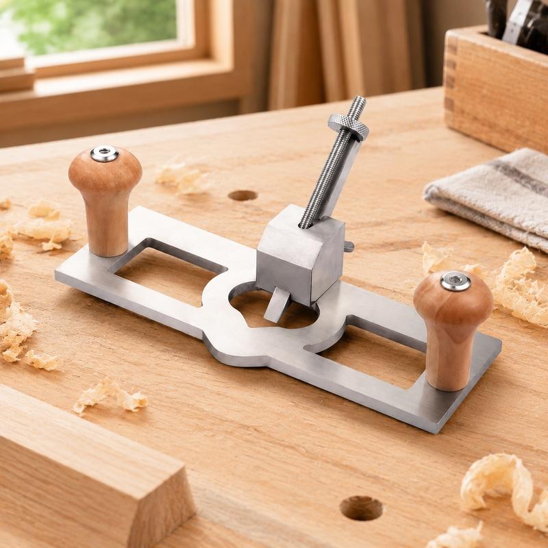 Compact Manual Router Plane with Adjustable Blades for Precision Woodworking and Carpentry Tasks