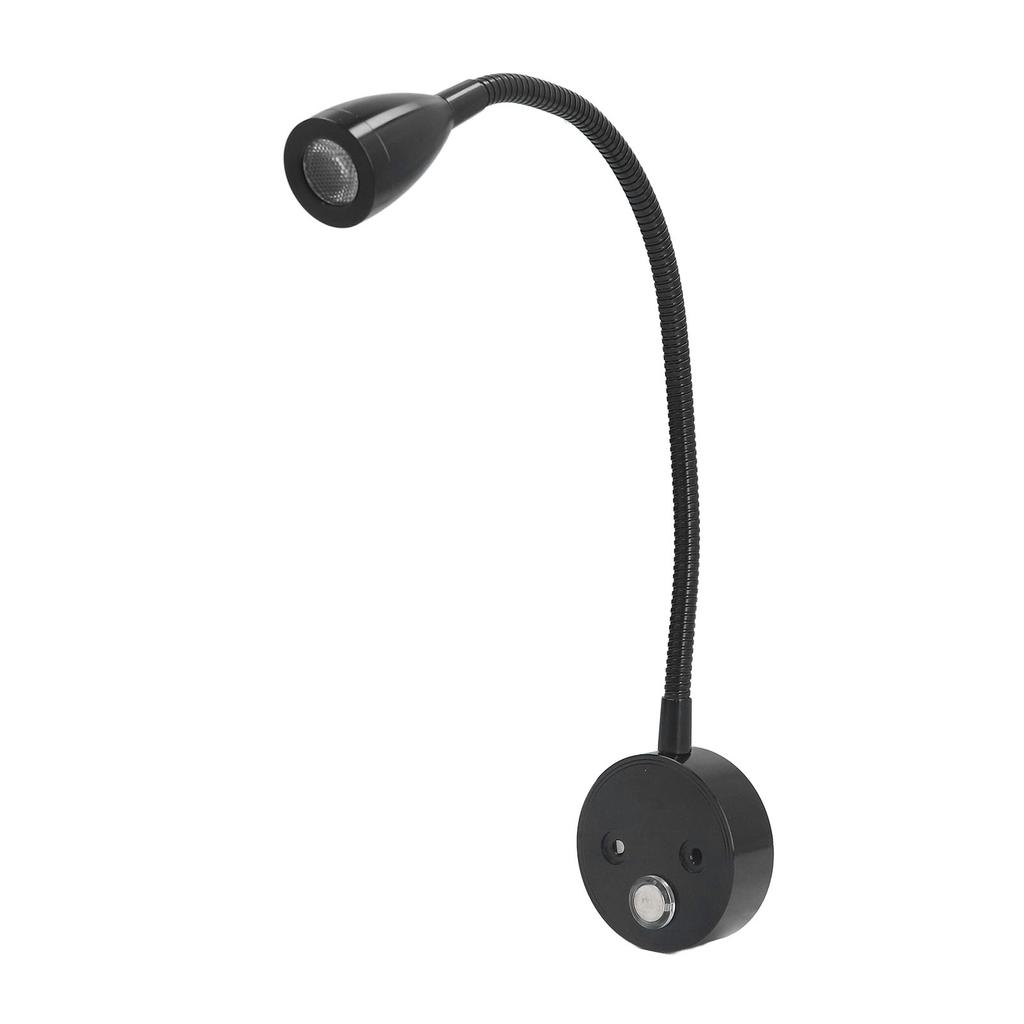 RV Interior Reading Lights Bedside Reading Lamp 10‑30v Dimmable Adjustable Caravan Light for Car RV Boat Motorhome Black