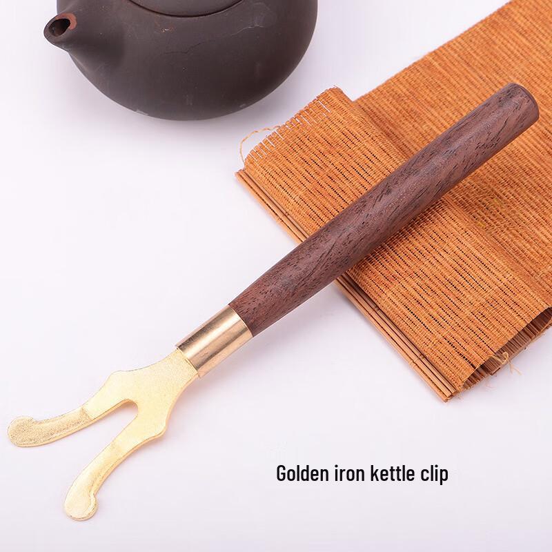Ebony Wood Iron Teapot 7-Piece Tool Set