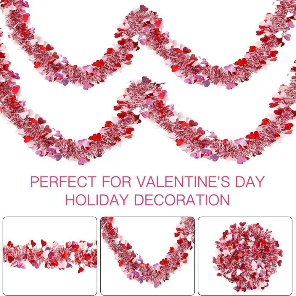 Rotes Rosa Valentinstag Herzförmige Ranke Künstliche Valentinstag Dekoration Verlobung Jubiläum
