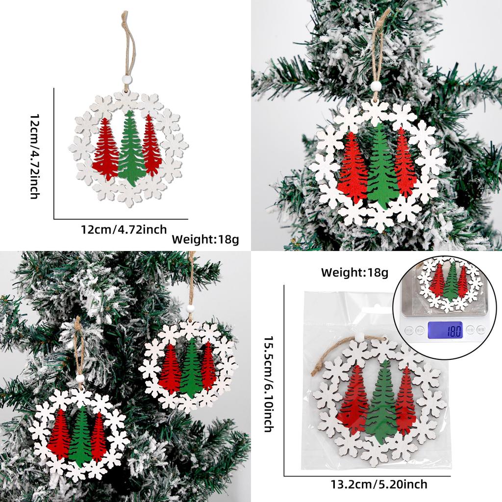 Beautiful Wooden Christmas Snowflake Ornaments For Festive Tree Decorations