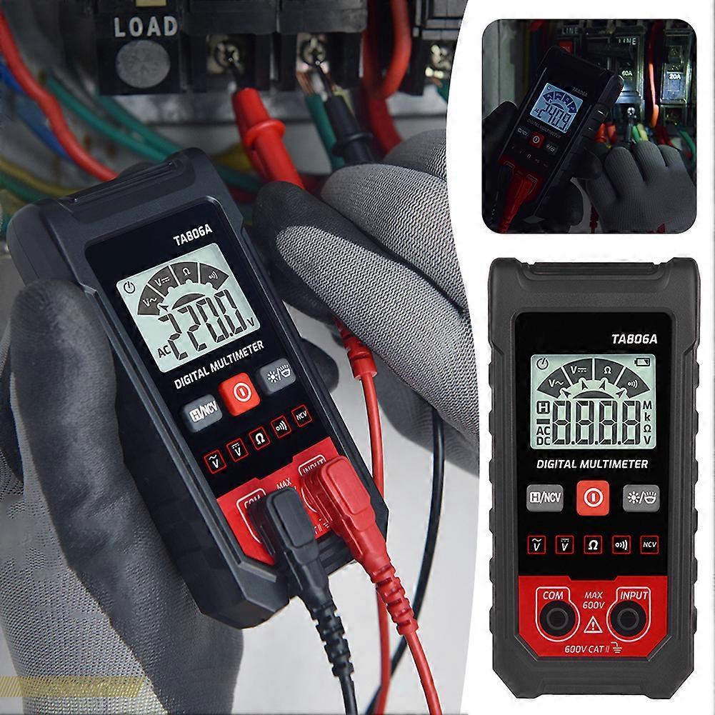 Portable Digital Multimeter with High-Resolution LCD Screen - Automatic Measurement, Lightweight