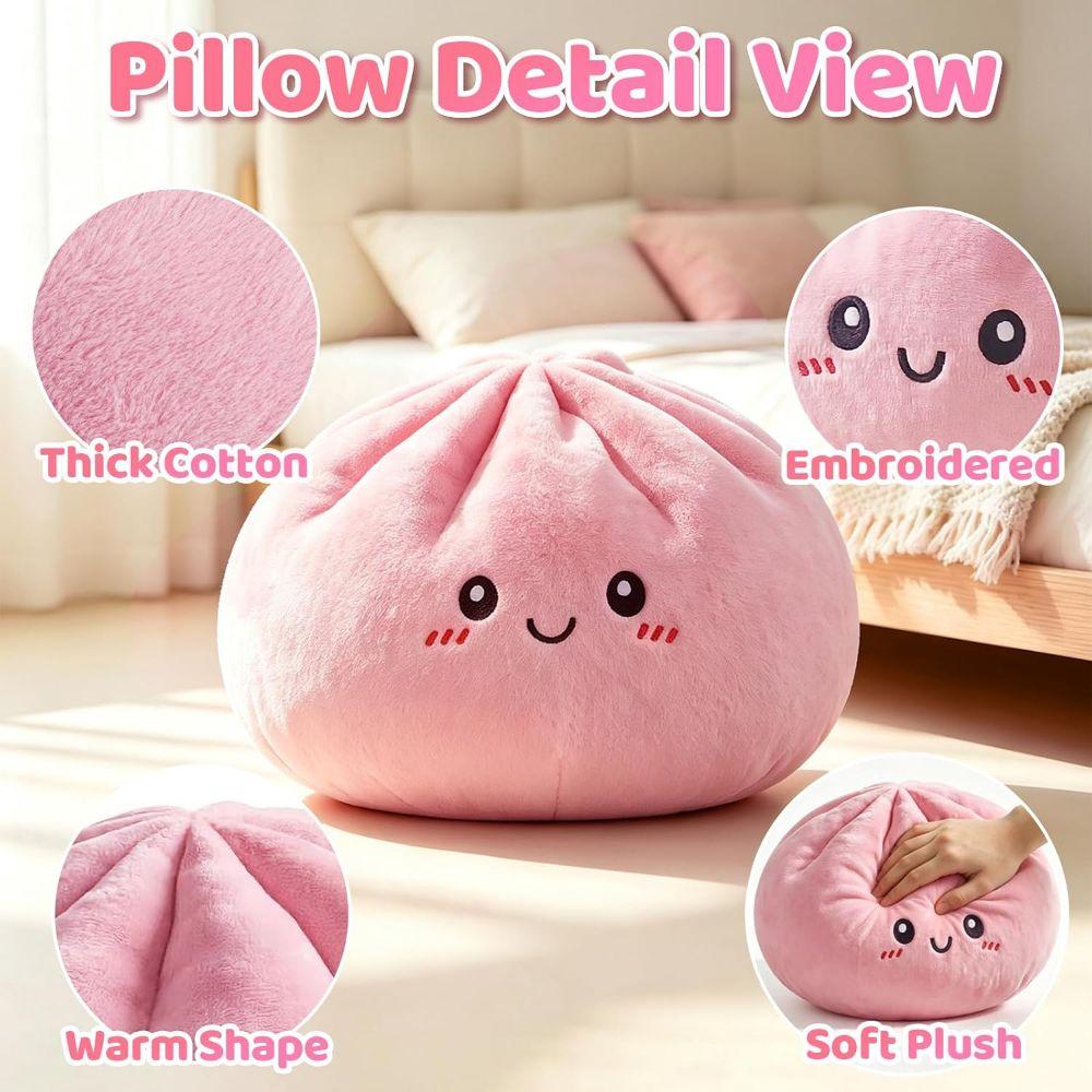 Giant Dumpling Big Stress Ball Plush Squeeze Dumpling Cushion Stuffed Bun Pillow  Kids&Adults Gift