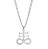 LIKGREAT Ail Of Lucifer Pendant Satanic Cross Symbol Stainless Steel Necklace for Women Men Seal Of Satan Amulet Jewelry Gift