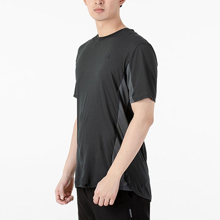Under Armour Logo Pattern Training Loose Fit Crew Neck T-Shirt Men Tops Black 1356785-001