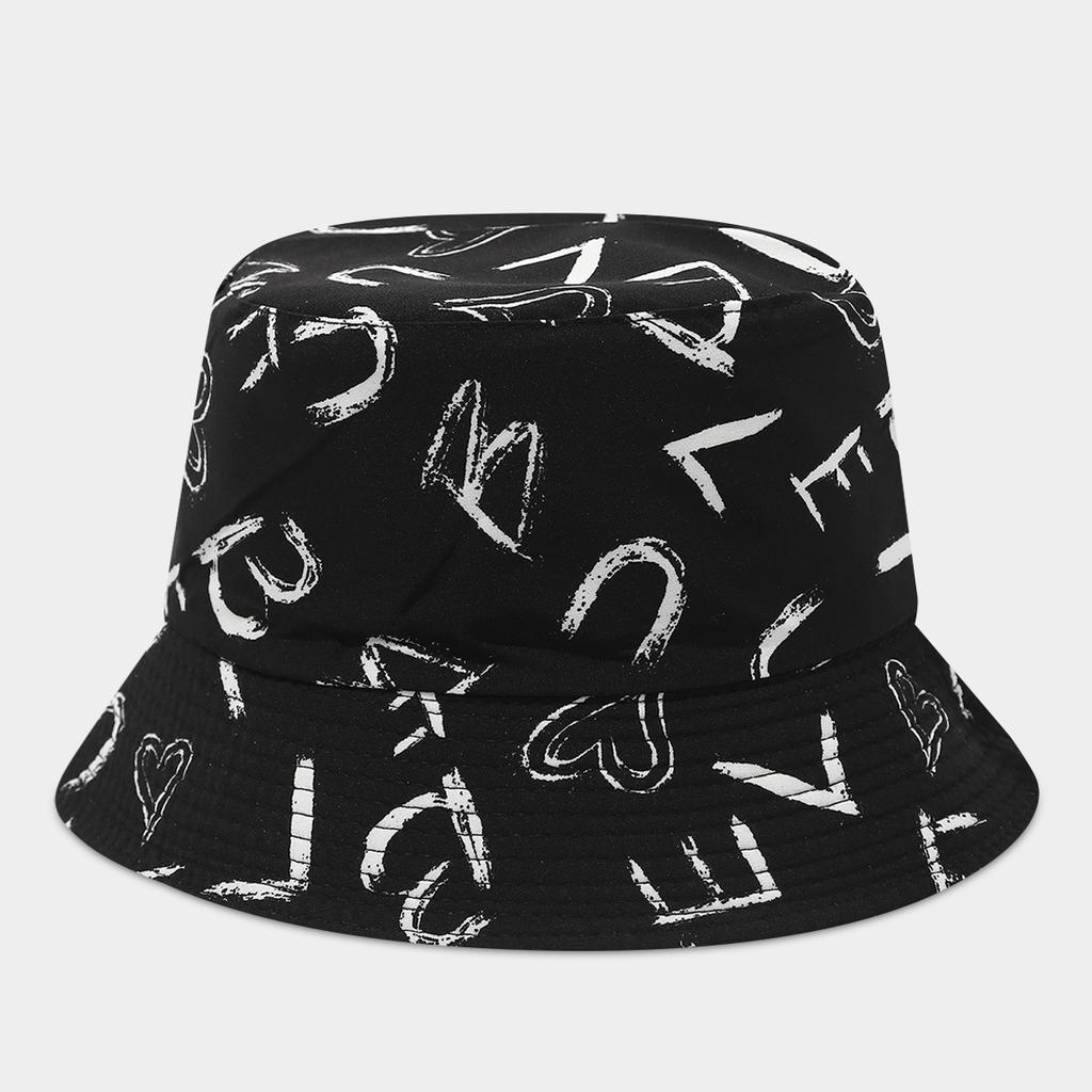 Women's Letter Pattern Foldable Bucket Hat Sun Protection Wide Brim Sunshade Outdoor Spring Summer Hat