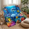 Underwater Paradise Theme Blanket Lightweight Warm Flannel Blanket Decorative Throw Blanket for Home Decoration