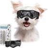 Dog Goggles Dog Sunglasses for Small Breed UV Protection Windproof with Adjustable Head Straps Chin Straps for Ride Car/Hiking Travel/On Beach-Black