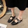 Fashion 2025 New Fashion Square Head Rhinestone Buckle Strap Sexy Slingback Sandals Women Pumps Slippers Low Square Heels Banquet Shoes