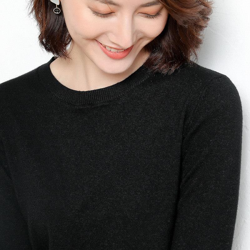 Frauen Pullover O-Ausschnitt Herbst Winter Basic Pullover Warm Casual Frau Frühling gestrickt Bottoming Shirt