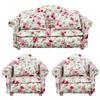 1:12 Scale Dollhouse Floral Fabric Sofa Miniature Furniture Toy