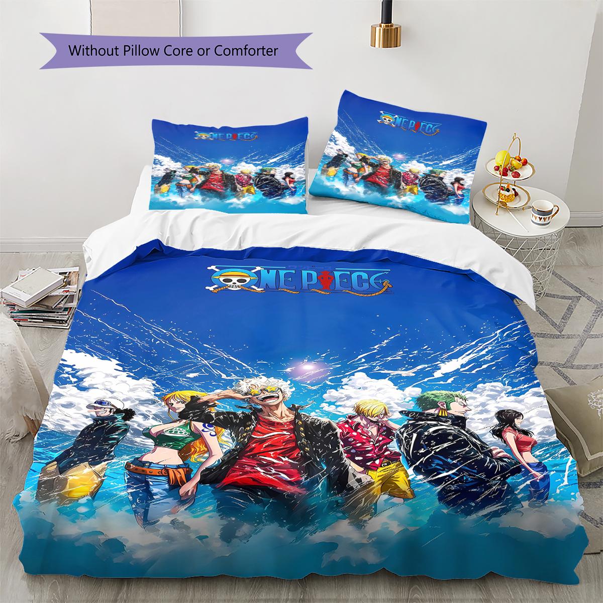 

Luffy Pattern Bedding Quilt Set Quilt Cover Pillowcase Home Decoration Gift (1 * duvet cover + 2 * pillowcase, without core) 135x200cm