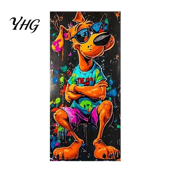 Decorative Adhesive for Household Bins Cartoon Animal Trash Can Sticker, Colorful Self-Adhesive PVC Decal, Waterproof Cute Fun Home Decor Cans Cat Dog