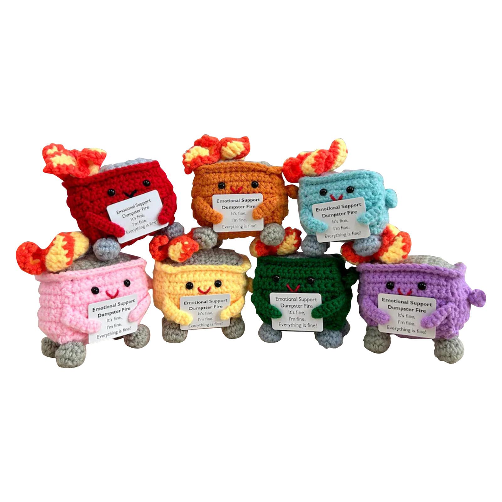 

Эмоциональная поддержка мусорного контейнера огонь кукла, ручной работы крючком эмоциональная поддержка мусорного контейнера огонь подарок, очаровательный крючком мусорный контейнер огонь вязание игрушка декор стола