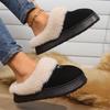Ladies, Home, Cotton Slippers, Warm Shoes, Thick Shoes, Couple Shoes, Half Pack Heels, Casual Shoes