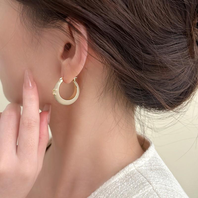 Maillard Caramel Brown Arc de Triomphe Enamel Earrings: Retro Drip Oil Round Hoop Earrings for Women