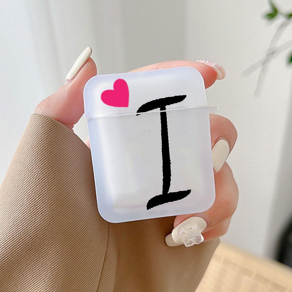 Initial Letter A Z Love Heart Earphone Case for Airpods 4th 3rd Pro 3 2 Cover for Airpod 2 3 1 Protective Accessorie Shell Funda
