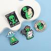 ET Alien Enamel Pin UFO We Come To Party Save A Horse Ride A Cow Funny Cowboy Western Brooches Lapel Backpack Badge Jewelry Gift