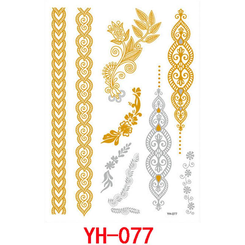 Bronzing Tattoo Sticker, Metal Waterproof Tattoo Sticker, Tattoo