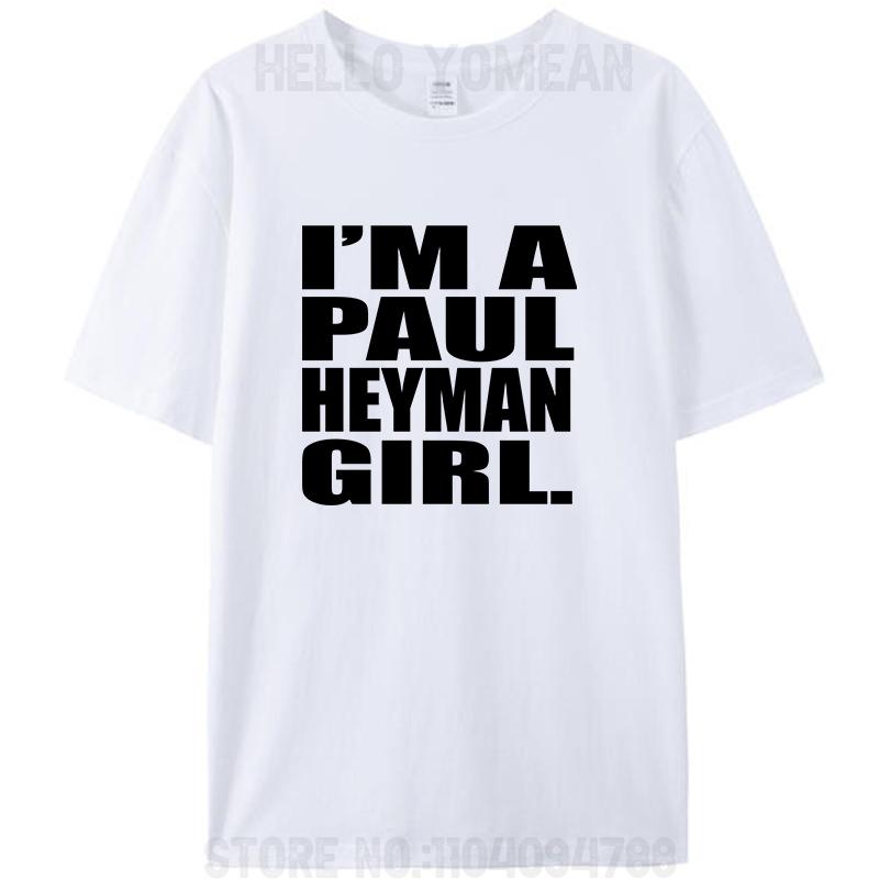 

Я Девушка с Мемом Пола Хеймана Буквы Повседневная Винтажная Хлопковая Футболка с Круглым Вырезом Женская Мужская Футболки Топы S