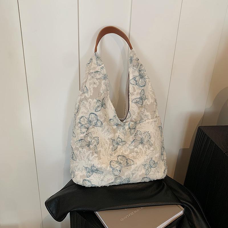 

Летняя вышивка большая сумка женская новая дизайнерская нишевая сумка-тоут большой вместимости сумка на плечо