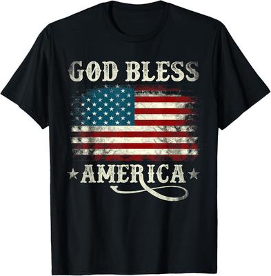 God Bless America USA Flag 4th of July Patriotic Men Women T-Shirt Unisex T-Shirt