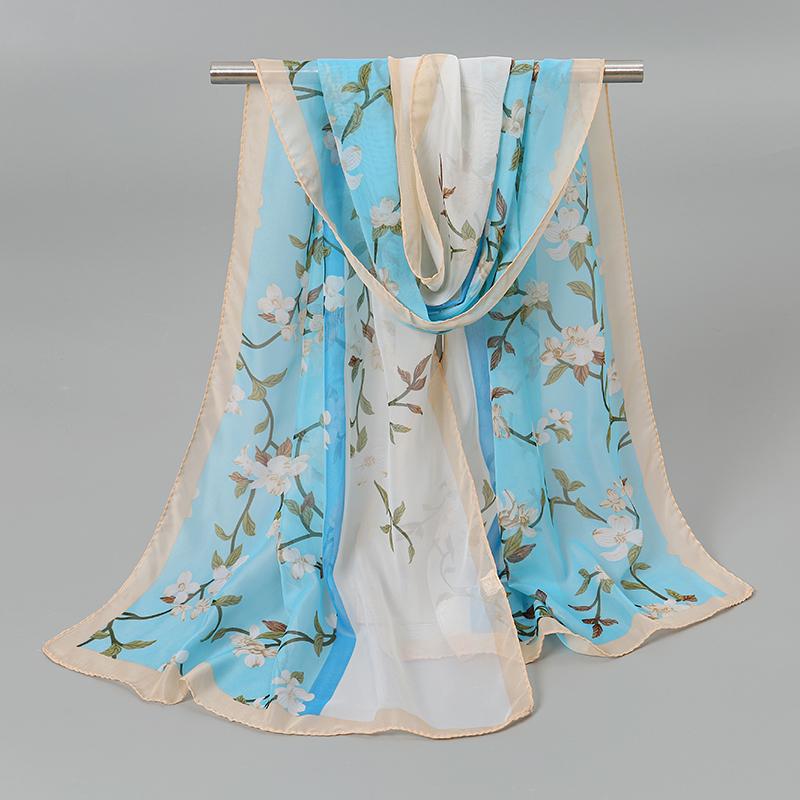 Fashion Women Printed Beach Scarf Bohemia Flower Summer Hijab Shawls And Wraps Female Foulard Sunscreen Sun Protection Shawls