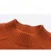 Women's Semi High Neck Retro Sweater Autumn and Winter Jacquard Color Blocked Knitted Sweater Top for Women
