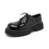 Leather shoes men's trendy shoes 2024 autumn new thick-soled big head Derby shoes black height increase versatile casual 9267-R