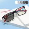 Photochromic Myopia Glasses For Men Women Sports Anti-Blue Light Near Sight Eyewear Color Changing Black Red Frame Eyeglasses