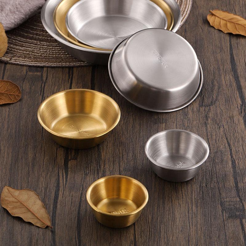 304 Stainless Steel Food Storage Tray Thickened Sauce Dipping Dish Snack Pan Kimchi Plate  Pot Seasoning Dish Kitchen Utensil