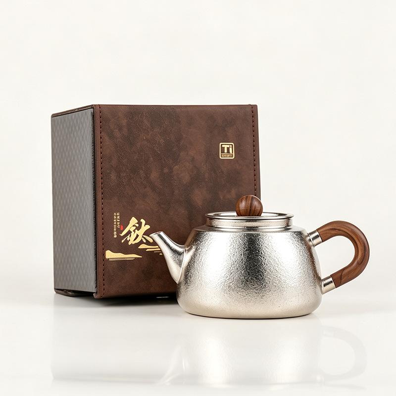New pure titanium teapot household large-capacity teapot Kung Fu tea set light luxury anti-scalding enterprise business thank you gift