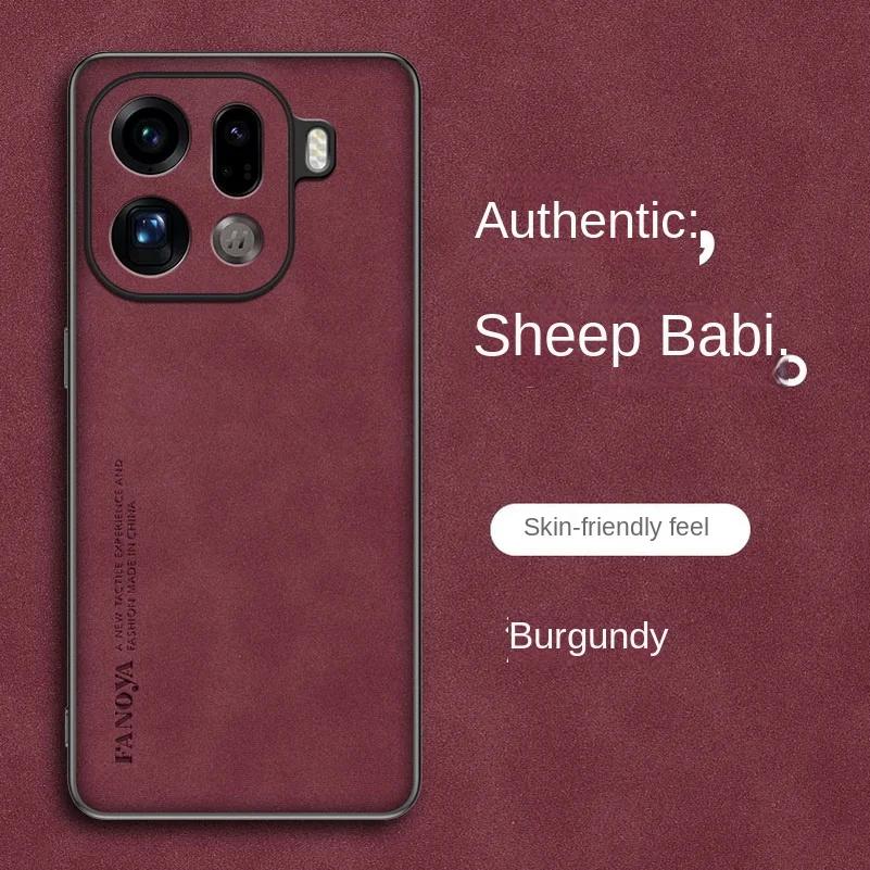 Premium Lammleder Handyhülle für OPPO Find X9 Pro X8 Ultra X8s Plus X7 X6 Objektiv Kamera Schutz Weicher TPU Stoßfänger Abdeckung