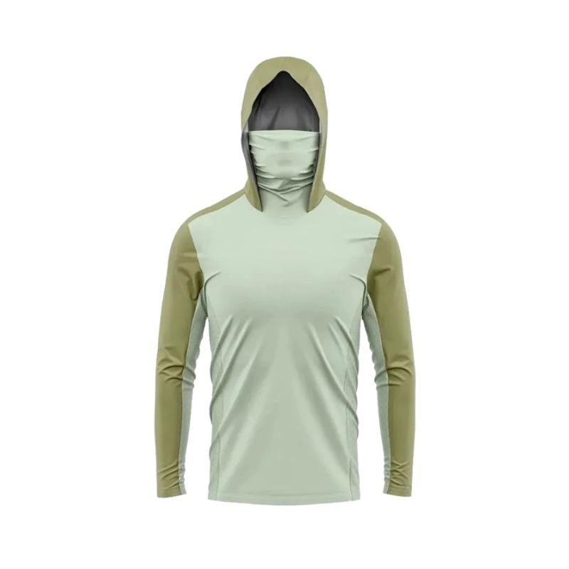 Summer Long Sleeve Shirts Quick Dry Uv Protection Clothing Hoodied Mask Uv Fishing Tops Sportswear