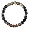Festive Gifts Black Onyx Smoky Quartz Labradorite and Pyrite Beaded Bracelet Bold Fashion Jewelry for Men Daily Wear Simple Versatile Accessory