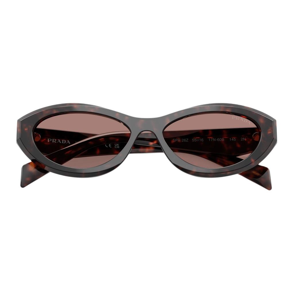Prada Full Frame Design Acetate Oval Sunglasses Women sunglasses Tortoise PR-26ZS17N60B