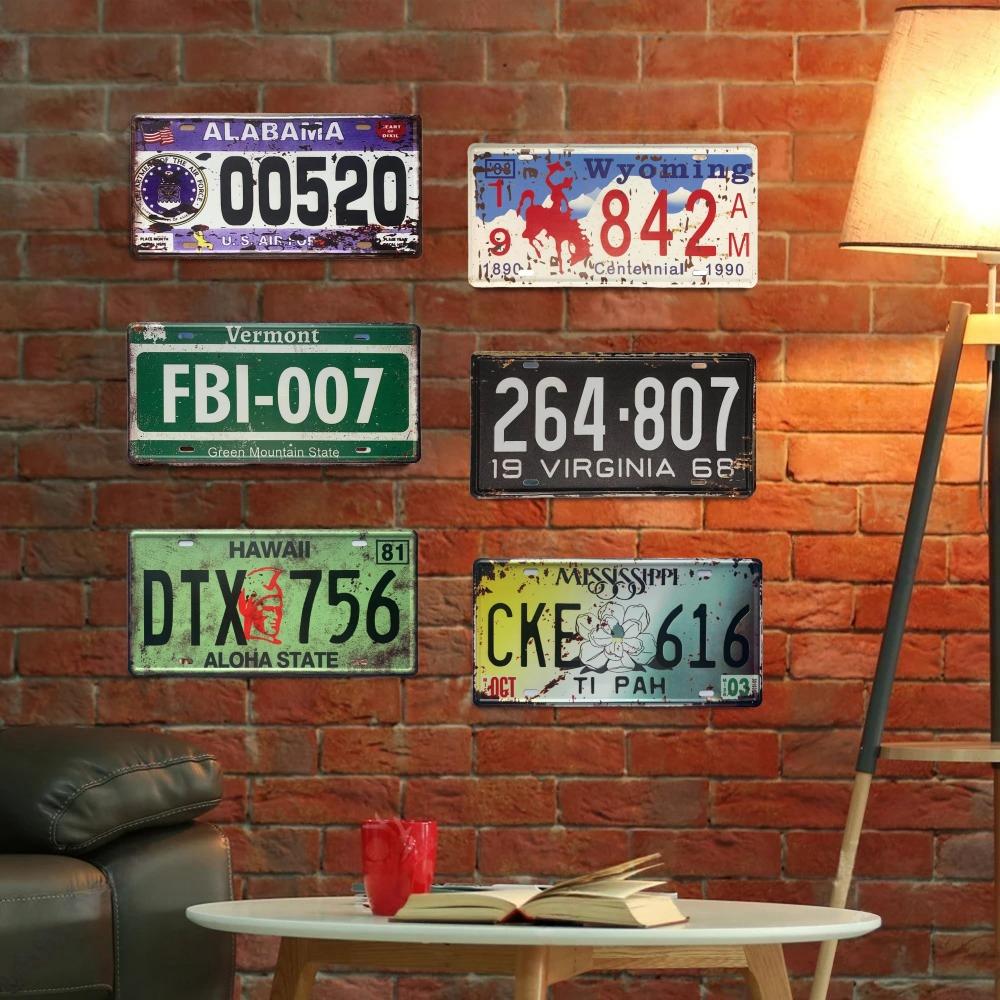 Targa vintage in metallo arrugginito, targa personalizzata anteriore per auto, novità, vecchia targa, garage, bar, club, caffetteria, decorazione