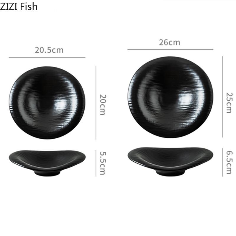 Irregular Ceramic Plate Modern Household Kitchen Salad Dessert Plate Restaurant Main Dish Food Decoration Steak Plate Tableware