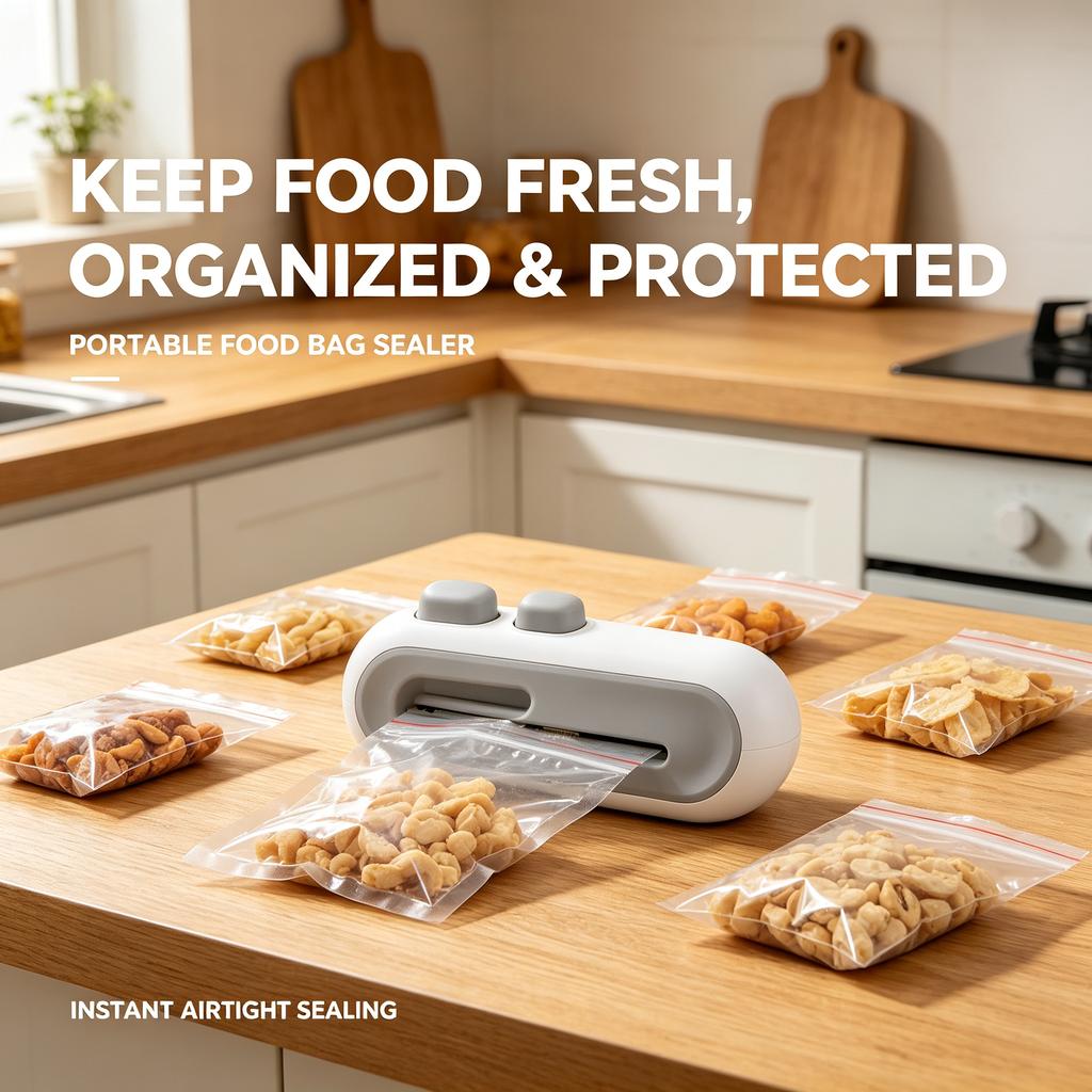 Selladora de bolsas de plástico portátil para alimentos sellador térmico de cocina para snacks