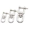 304 Stainless Steel Jaw Swivel Anchor Connector Duty Boat Marine Yacht Swivel Snap Rolling Shackle Hooks Device Swivel Snap