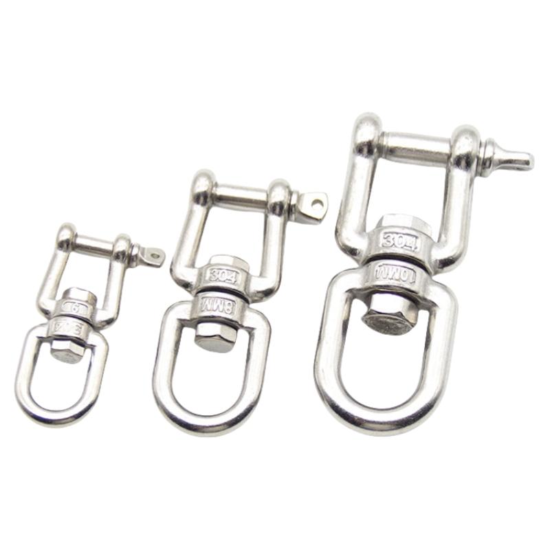 304 Stainless Steel Jaw Swivel Anchor Connector Duty Boat Marine Yacht Swivel Snap Rolling Shackle Hooks Device Swivel Snap