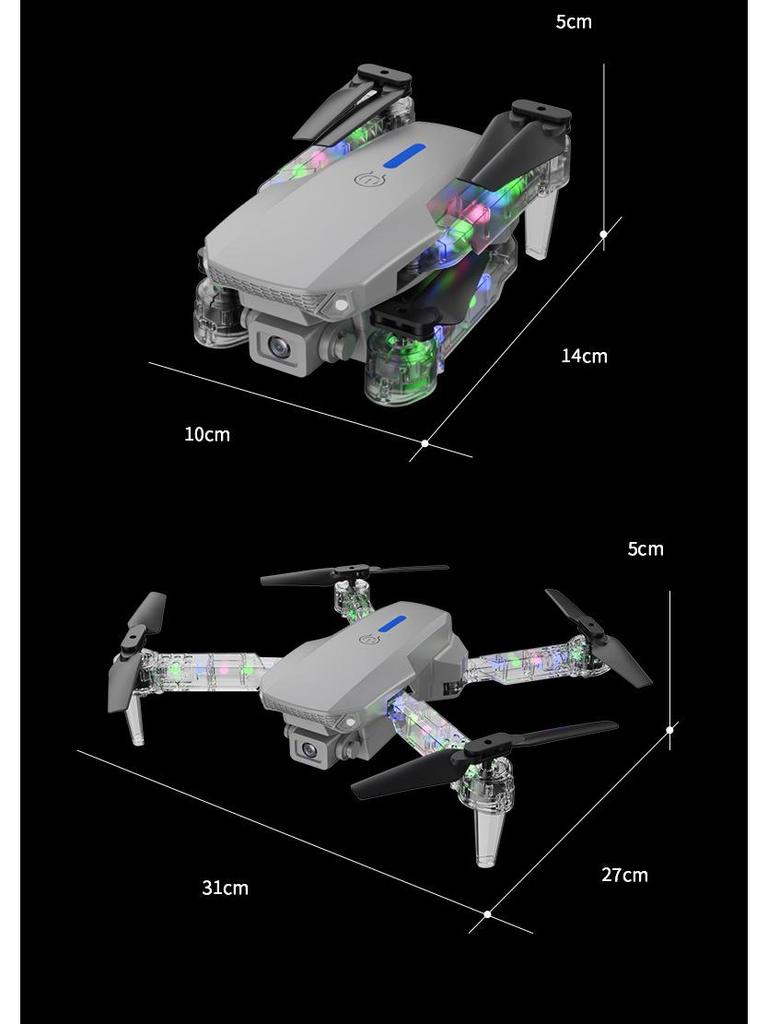 E99D Drop-Resistant Folding Drone Quadcopter with HD Aerial Photography and E88D Light Remote Control for Kids.